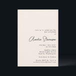 Modern minimalistisk svart och ivoriansk Bat mitzv Inbjudningar<br><div class="desc">Modern minimalistisk Bat mitzvah inbjudan till svart och ivorianskt nätverk</div>