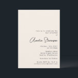 Modern minimalistisk svart och ivoriansk Bat mitzv Inbjudningar<br><div class="desc">Modern minimalistisk Bat mitzvah inbjudan till svart och ivorianskt nätverk</div>