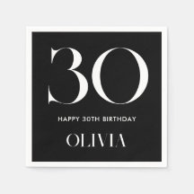 Modern minimalistisk svart och vit 30års födelseda