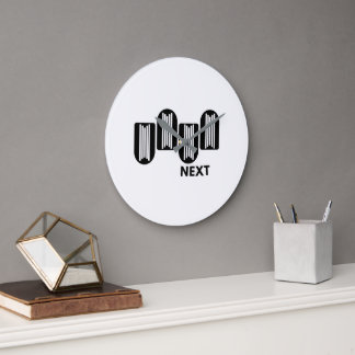 Modern minimalistisk svart och vit abstrakt geomet stor klocka