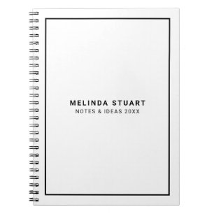 Modern minimalistisk svart och vit anteckningsbok