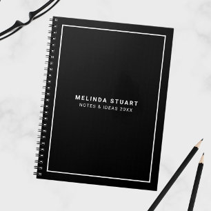 Modern minimalistisk svart och vit anteckningsbok