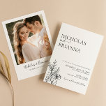 Modern minimalistisk svart och vit Bröllop-foto Inbjudningar<br><div class="desc">Modern minimalistisk fotoinbjudan till svart och vitt Bröllop. Anpassa enkelt genom att ersätta varje info. Ladda upp ett foto av lodrät/porträtt. Kontrollera förhandsgranskningen innan du lägger till i kundvagn. (Exempel på fotot från Jonathan Borba från Pexels)</div>