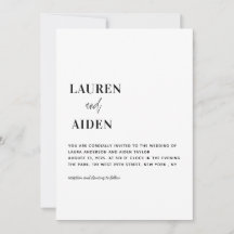 Modern minimalistisk svart och vit bröllop