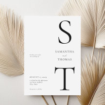Modern minimalistisk svart och vit Bröllop