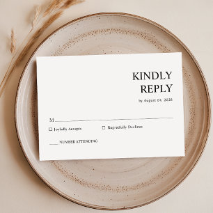 Modern minimalistisk svart och vit Bröllop OSA Kort