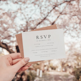 Modern minimalistisk svart och vit Bröllop OSA Kort