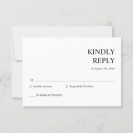Modern minimalistisk svart och vit Bröllop OSA Kort