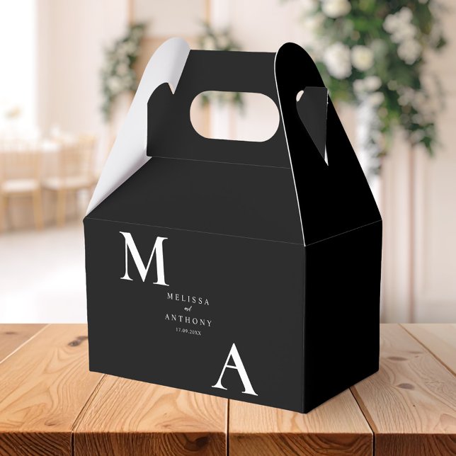 Modern minimalistisk svart och vit Bröllop Presentaskar (Skapare uppladdad)