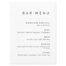 Modern minimalistisk svart och vit dryck Pub