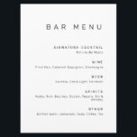 Modern minimalistisk svart och vit dryck Pub Meny<br><div class="desc">Fullt anpassade Modern Minimalist Pub Menu.</div>