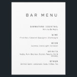 Modern minimalistisk svart och vit dryck Pub Meny<br><div class="desc">Fullt anpassade Modern Minimalist Pub Menu.</div>