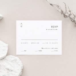 Modern minimalistisk svart och vit Elegant bröllop OSA Kort