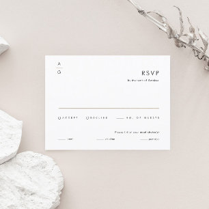 Modern minimalistisk svart och vit elegant bröllop OSA kort