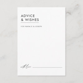 Modern minimalistisk svart och vit Elegant bröllop Rådkort