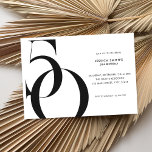Modern minimalistisk svart och vit femtionde födel inbjudningar<br><div class="desc">Modern minimalistisk inbjudan på 50 år med enkel design med typografi av chic och elegant.</div>