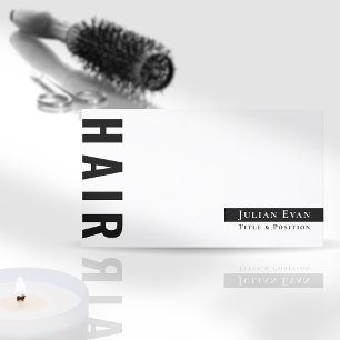 Modern, minimalistisk, svart och vit hårslista visitkort
