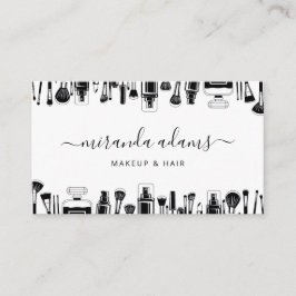 Modern minimalistisk svart- och vit makeup-artist visitkort