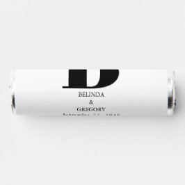 Modern minimalistisk svart och vit monogram Bröllo