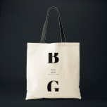 Modern minimalistisk svart och vit monogram Bröllo Tygkasse<br><div class="desc">En modern svartvit minimalistisk monogramdesign. En unik design som användor contemporary inslag och typografi. En enkel svartvit elegant i monogrammet. Ett modernt bröllop-snyggt till väskan med contemporary inslag. Det finns också möjlighet att matcha bröllopsinbjudningar och andra artiklar i kontorsartiklar.</div>
