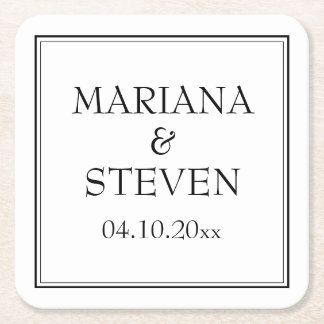 Modern minimalistisk svart och vit underlägg papper kvadrat