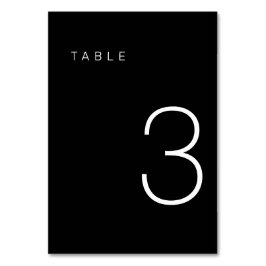 Modern minimalistisk svart och vitt Bordsnummer 3