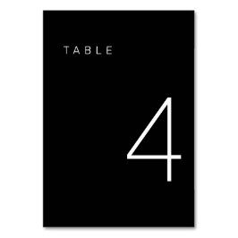 Modern minimalistisk svart och vitt Bordsnummer 4