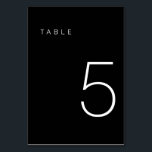 Modern minimalistisk svart och vitt Bordsnummer 5<br><div class="desc">Detta moderna minimalistiska Bordsnummer är perfekt för bordsnumren i bröllop eller för bordsnumrets party behov! Helt anpassade!</div>