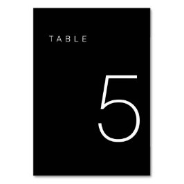 Modern minimalistisk svart och vitt Bordsnummer 5