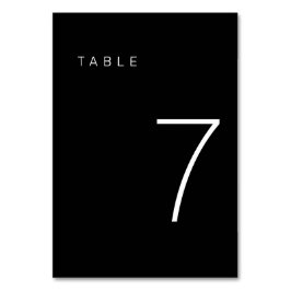 Modern minimalistisk svart och vitt Bordsnummer 7
