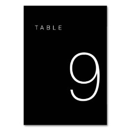 Modern minimalistisk svart och vitt Bordsnummer 9