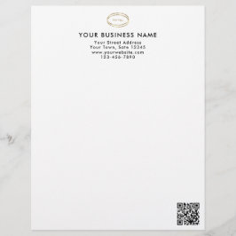 Modern minimalistisk svart QR-kod företagslogotyp Brevhuvud