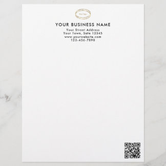 Modern minimalistisk svart QR-kod företagslogotyp Brevhuvud