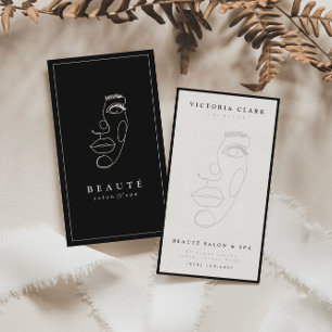 Modern minimalistisk svart Salon & Spa Visitkort