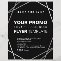 Modern, minimalistisk, svart, Silver-geometrisk, 8