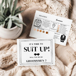 Modern minimalistisk svart, skrikande Groomsman Fr Anteckningskort