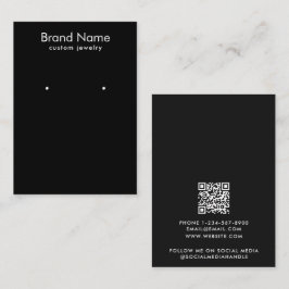 Modern minimalistisk svart smyckesdisplaykort visitkort