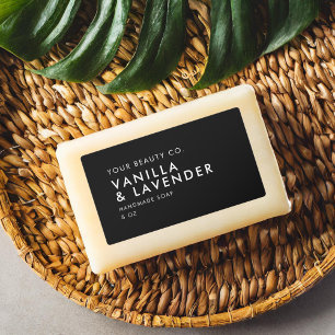 Modern minimalistisk, svart Soap-etikett Klistermärke