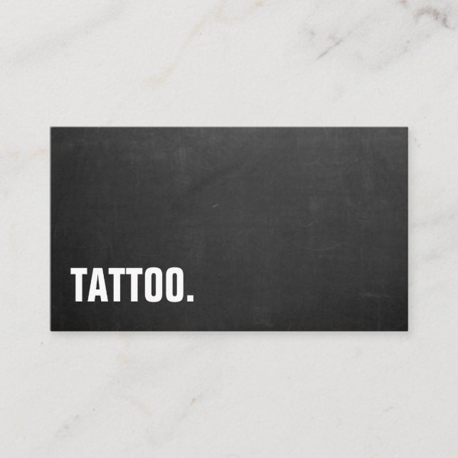 Modern minimalistisk svart tavla tatuering profess visitkort (Framsida)