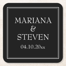 Modern minimalistisk svart underlägg papper kvadrat