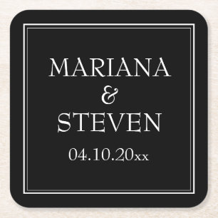 Modern minimalistisk svart underlägg papper kvadrat