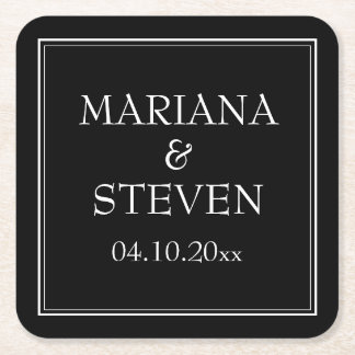 Modern minimalistisk svart underlägg papper kvadrat