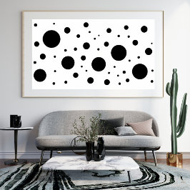 Modern minimalistisk svart vit Abstrakt cirkel Fototryck