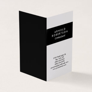 Modern minimalistisk svart vit Elegant är uppvägd Visitkort