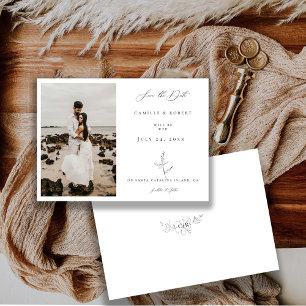 Modern minimalistisk svart/vit-fotografi spara datumet