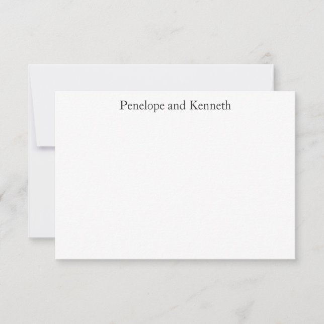 Modern minimalistisk svart vit klassisk typografi tack kort (Framsida)