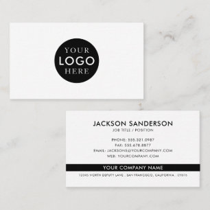 Modern minimalistisk svart-vit logotyp professione visitkort