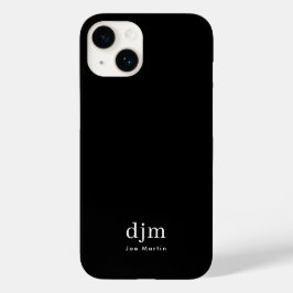 Modern minimalistisk svart & vit monogramnamn