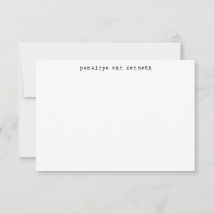 Modern minimalistisk svart, vit skrivmaskin-tecken tack kort