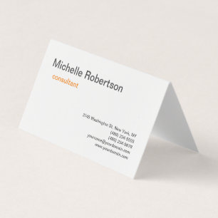 Modern minimalistisk svart vit slinga visitkort